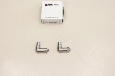 2x PARKER 6mm M5x0,8 Edelstahl Push In Fitting  Winkelverschraubung 38990619