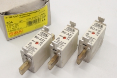 3x SIBA 2000013.50EL NH000 50A 500V NH Sicherungseinsatz 4028854019708