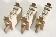 3x LINDNER Sicherungseinsatz 20A 500V 100kA 7999 NH00
