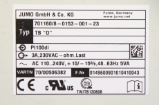 JUMO 701160/8-0153-001-23  Sicherheitstemperaturbegrenzer 701160/8