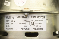 WELLING YDK31-4C 230V 36W 4P 1020rpm Motor Lüftermotor 