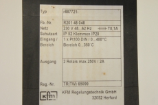 KFM REGELUNGSTECHNIK R887721 R20148048 400°C Anzeige Temperaturregler R201 48 