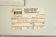 KELLER Lufttechnik 9505300221 220V 50Hz 4VA P-Regler 0-25 mbar 8279361.0000