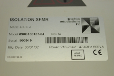 GRAPHICS MICROSYSTEMS INC  090G100137-04 ISOLATION XFMR Netzteil  090G100137 04