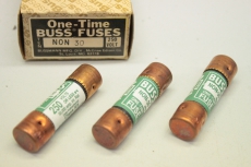 3x BUSSMANN NON 30 Zylindersicherung 30A 250V  NON30 OVP