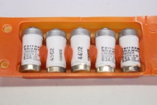 5x FERRAZ C201873 63A C201873 Neozed Sicherungseinsatz 4502 OVP