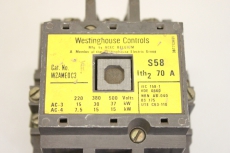 WESTINGHOUSE CONTROLS S58 W2AME0 C3 70A 37KW 15kW  W2AME0 C3