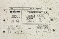 LEGRAND  42515 600VA 230V 400V Transformator 42515