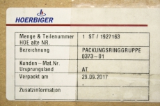HOERBIGER 1927163 Dichtung Packungsringgruppe Seal Gasket 0373-01 OVP
