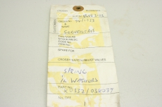 CROSBY SPARES 94/1933 Control Valve Spring Feder X0332/038039