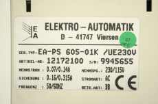 ELEKTRO-AUTOMATIK EA-PS 605-01K/UE23V 230V Stromversorgung Netzteil 
