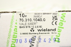10x WIELAND 70.310.1040.0 10P+E 16A 500V BAS STS Stecker Buchseneinsatz OVP