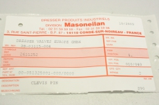 2x MASONEILAN 00-051325001-000/0000 Clevis Pin für Dresser OVP