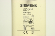 3x SIEMENS  3NA3260 400A 500V 120kA 3NA3 260 NH Sicherungseinsatz 