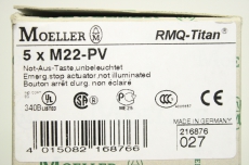 4x KLöCKNER MOELLER M22-PV 4015082168766 Schalter Pilztaster Not Aus rot 