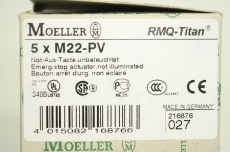 5x KLÖCKNER MOELLER M22-PV 4015082168766 Not Aus Pilztaster OVP
