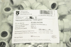 50x JACOB M25x1,5 50.625 PA7035 5 IP68-5bar 11-17mm Kabelverschraubung OVP
