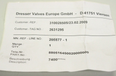 DRESSER 205877-1 2631295 7400 Valve 