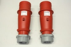 4x MENNEKES 264 126 32A 3P 6h 380-415V IP44 Typ 204 Stecker Kupplung Set 