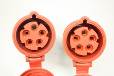 2x SET MENNEKES 14520 & Typ 4 32A 5-polig 6h 240/415V IP54 Stecker Kupplung 