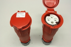 2x MENNEKES 514 16A 400V 16A-6h Stecker Kupplung 