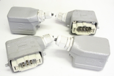 4x HARTING 09330062601 6-polig Industriesteckverbinder Haube Stifteinsatz