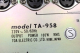 TOA TA-958 TA 958 Solid State PA Amplifier TA958