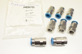 8x FESTO 153028 steckverschraubung QSF-1/4-10-B OVP