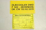 BOWMAN 14273 DWD F 502 F502 Ölkühler Oil Cooler hydraulic  FGI20
