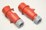 2x MENNEKES 252 16A 3P 380-415V 6h IP44 Stecker Kupplung 