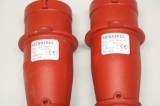 2x MENNEKES 252 16A 3P 380-415V 6h IP44 Stecker Kupplung 