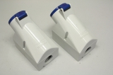 2x MENNEKES 1421 IP44 32A 200-250V 32A 6h Stecker Kupplung Wanddose 