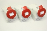 3x MENNEKES 734 16A 3P 400V 6h IP44 16A-6h Stecker Kupplung Wanddose 